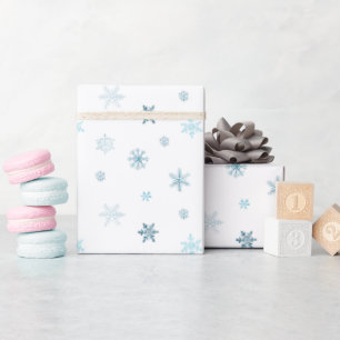  Zachte Blauwe Winter Kerst Watercolor Design  Cadeaupapier