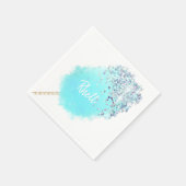 Zachte blauwe zilveren glittersuikerfeestlook  servet (Hoek)