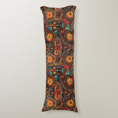 Zachte Blauwgroen "tijdloze voorouderlijke afdruk" Lichaamskussen (Voorkant Verticaal)