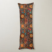 Zachte Blauwgroen "tijdloze voorouderlijke afdruk" Lichaamskussen (Achterkant (Verticaal))