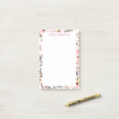 Zachte bloem post-it® notes (Op bureau)