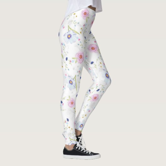 Zachte bloemen | Leggings voor aangepaste Mode (Rechts)