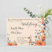 Zachte bloemen romantische bruiloft uitnodiging on (Staand voorkant)