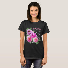 Zachte bloemen roze paarse pinda's met sparken t-shirt
