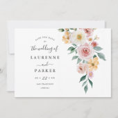 Zachte Bloemen Save the Date Foto Kaart Uitnodigin (Voorkant)