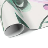 Zachte Bloemen Waterverf Gift Wrap Cadeaupapier (Rol Hoek)
