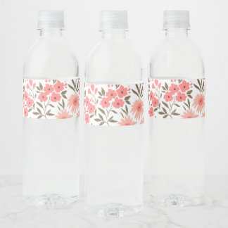 Zachte Bloemendromen Waterfles Etiket