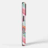 Zachte bloemenroze en Blauwgroen golven Case-Mate iPhone Case (Achterkant / Rechts)