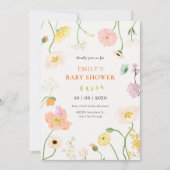 Zachte bloementuin baby shower kaart (Voorkant)