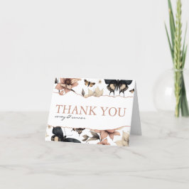 Zachte bloemenvlinders bedankkaart