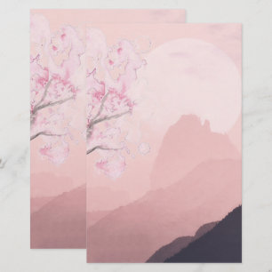 Zachte blos roze horizon Papierwaren