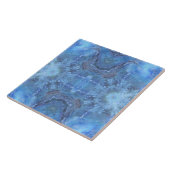 Zachte Blues Golven & Curven Tegeltje (Zijkant)