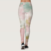 Zachte Blush Abstracte Waterverf Leggings (Achterkant)