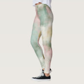 Zachte Blush Abstracte Waterverf Leggings (Links)