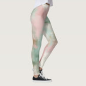 Zachte Blush Abstracte Waterverf Leggings (Rechts)
