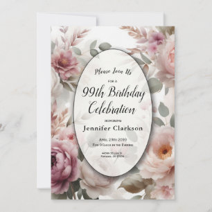 Zachte Blush Bloemige Pioenroos en Rozen Serenade Kaart