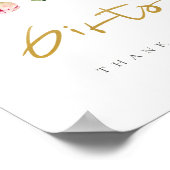 Zachte Blush Floral Peony Waterverf Cadeaubordjes Poster (Hoek)