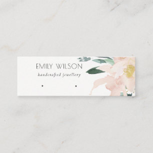 ZACHTE BLUSH GOUDEN BLOEMEN WATERVERF OORBEL DISPL MINI VISITEKAARTJE