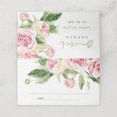 Zachte Blush Groene Pioen Rozen Bruiloft Feest (Buitenkant ongevouwen)