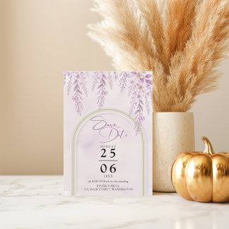 Zachte Blush Lavendel Bloemige Foto QR Code Huweli Save The Date
