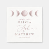 Zachte Blush Moon | Delicate Elegant Script Weddin Servet (Voorkant)