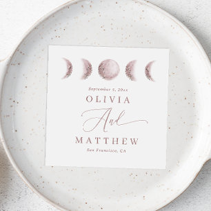 Zachte Blush Moon Delicate Elegant Script Weddin Servet