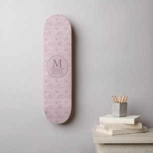 Zachte Blush Pastel Roze Gouden Stippen Glitter Pa Skateboard