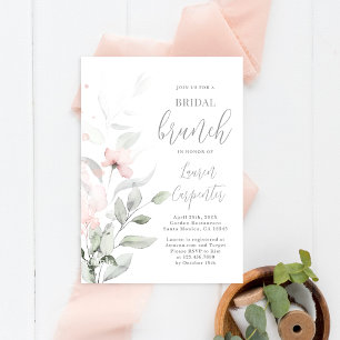 Zachte Blush Roze Bruids Douche uitnodiging