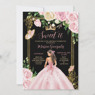 Zachte Blush Roze Kroon Prinses Meisje Sweet Sixte Kaart