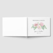 Zachte Blush Roze Rozen Elegante Bloemen Bruiloft Gastenboek (Volledig)