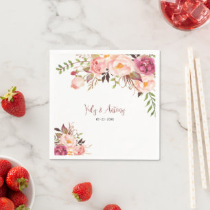 Zachte Blush Rozen Tuin Ontvangst Stijl Tafel Servet