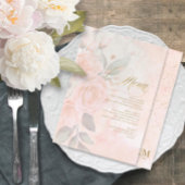 Zachte Blush Rozen Wedding Menu ID828