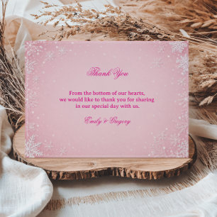 Zachte Blush Sneeuwvlok Winter Radiance Bedankkaart