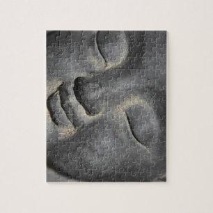 Zachte Boeddha Gezicht Steen Beeldhouwwerk Legpuzzel