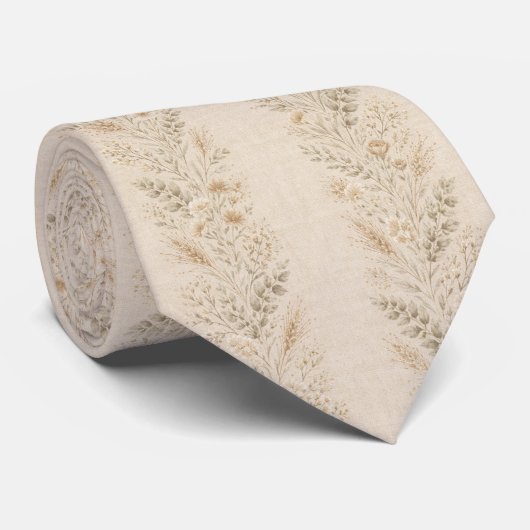 Zachte Boho Bloemen Stropdas (Opgerold)