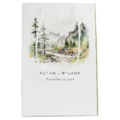 Zachte Bossen Berglandschap Schets Bruiloft Medium Cadeauzakje (Voorkant)