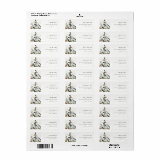 Zachte Bossen Berglandschap Schetsadres Etiket (Full Sheet)