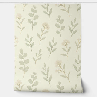Zachte Botanische Nursery Wallpaper – Neutraal Gro Behang