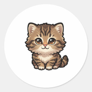 Zachte Bruine Lapjeskat Jong Klasieke Sticker