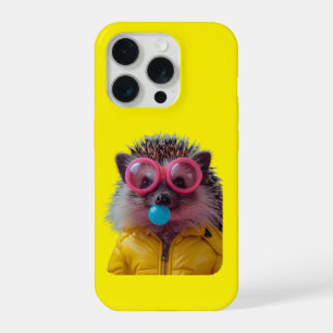 Zachte Bubble Gum Egel Wees Aardig Gele Hoes voor iPhone 15 Pro Hoesje