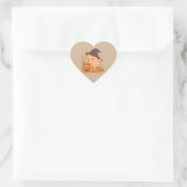 Zachte Capybara Pompoen Halloween Sticker (Tas)