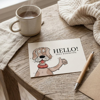 Zachte Cartoon Hond Duim Omhoog Typografie Sticker Muismat