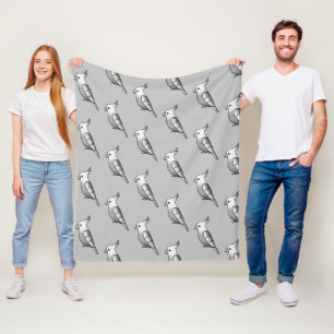 Zachte Cartoon Whiteface Cockatiel Vogels Patroon Fleece Deken