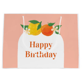 Zachte citrus verjaardagscadeautas groot cadeauzakje