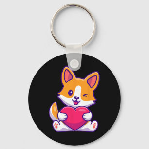 Zachte Corgi Liefde Valentijnsdag Hondenliefhebber Sleutelhanger