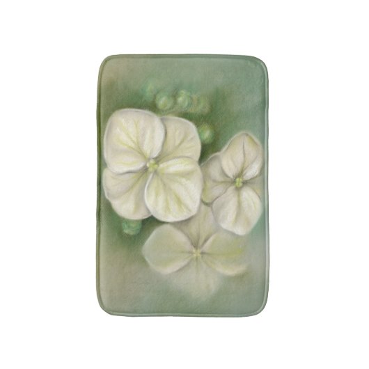 Zachte crème Witte pasta Hydrangea Floral Badmat (Voorkant Verticaal)