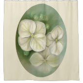 Zachte crème Witte pasta Hydrangea Floral Douchegordijn (Voorkant)