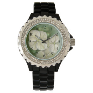 Zachte crème Witte pasta Hydrangea Floral Horloge