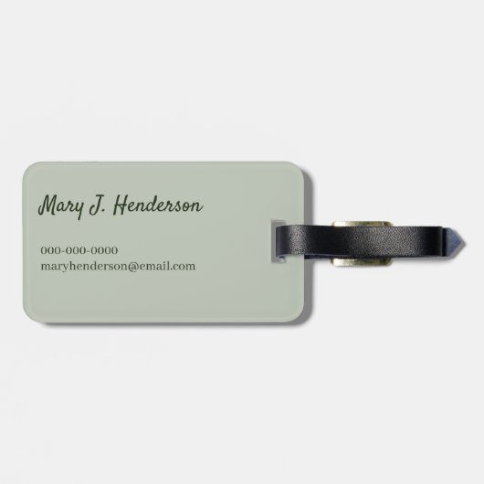 Zachte crème Witte pasta Hydrangea Floral Monogram Bagagelabel (Achterkant horizontaal)