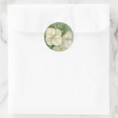 Zachte crème Witte pasta Hydrangea Floral Ronde Sticker (Tas)